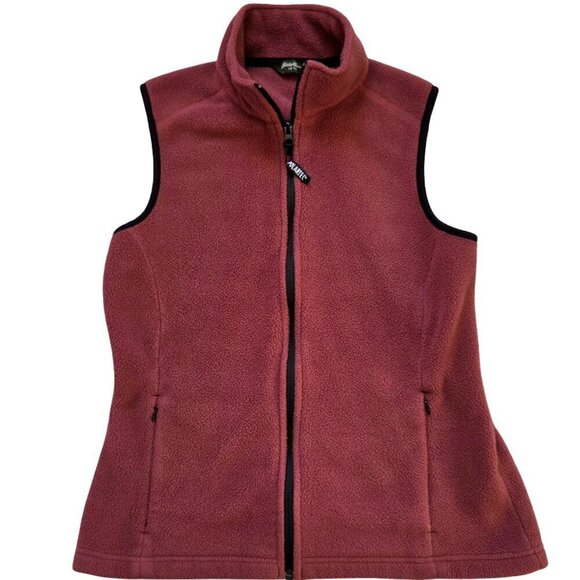 Eddie Bauer Jackets & Blazers - Eddie Bauer Fleece Vest Jacket Women's Size S Maroon Full Zip Sleeveless Hiking